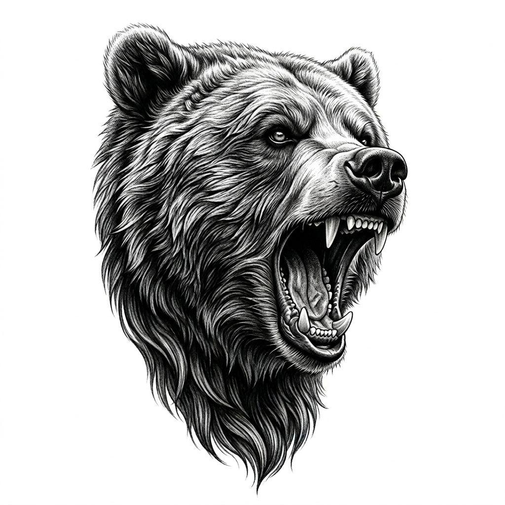 idée tatouage bras homme ours réaliste