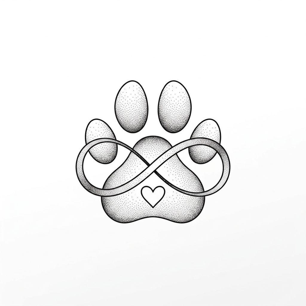 hund-tattoo spiritueller pfotenabdruck