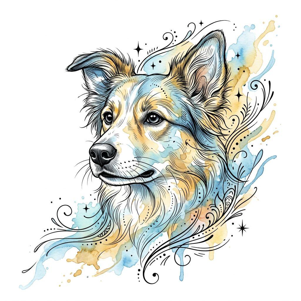 hund-tattoo watercolor hund