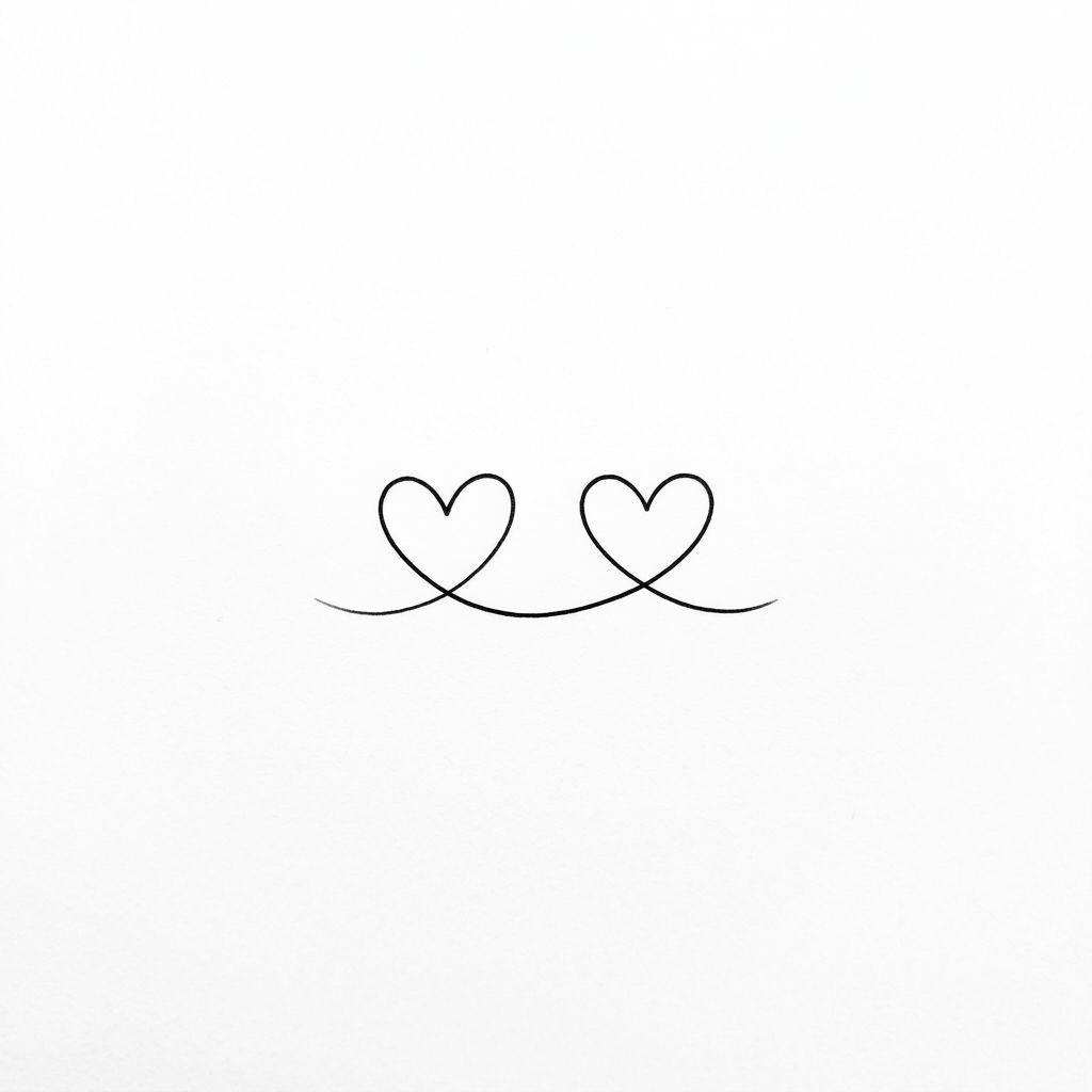 idée tatouage commun cœurs minimalistes assortis