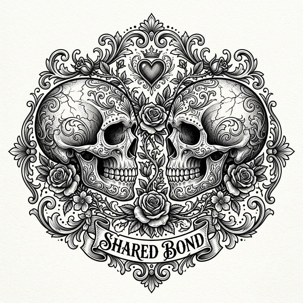 idée tatouage commun crânes complémentaires