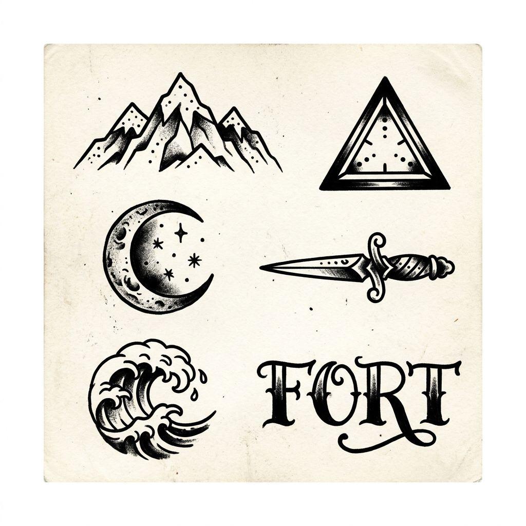 idée tatouage discret homme patchwork petits motifs hommes