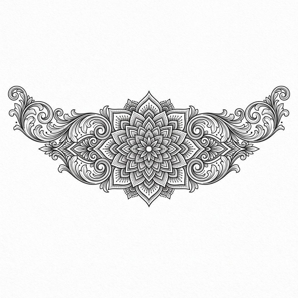 idée tatouage emplacement bas du dos mandala