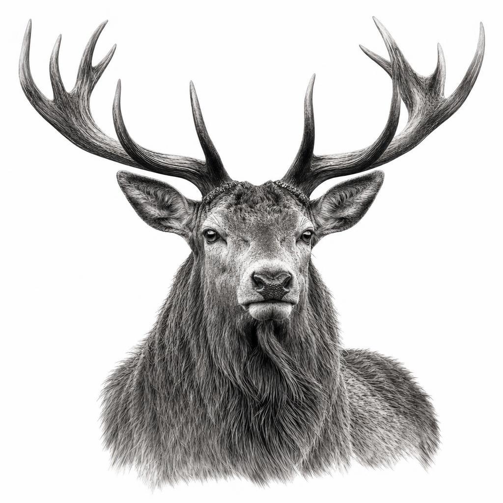 schulter-tattoo realistischer hirsch