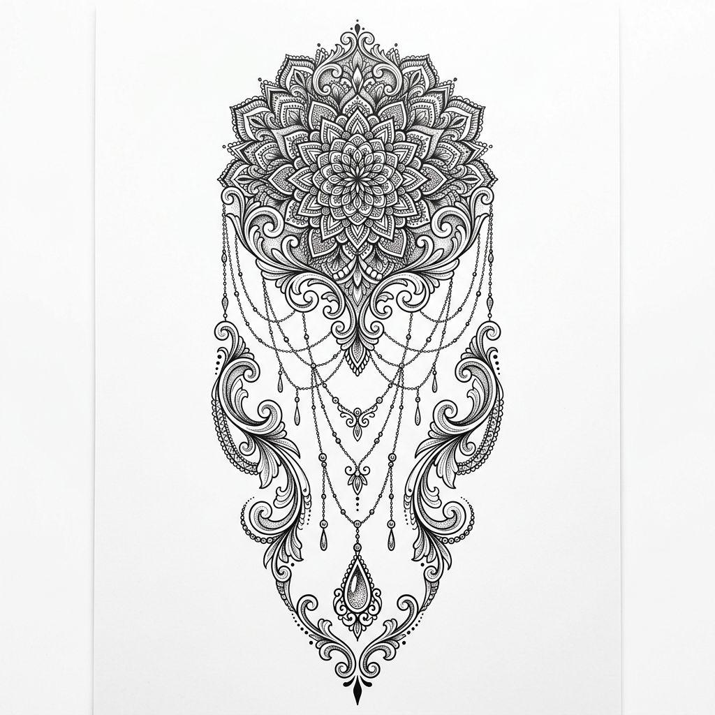 schulter-tattoo ornamentales spitzen-mandala