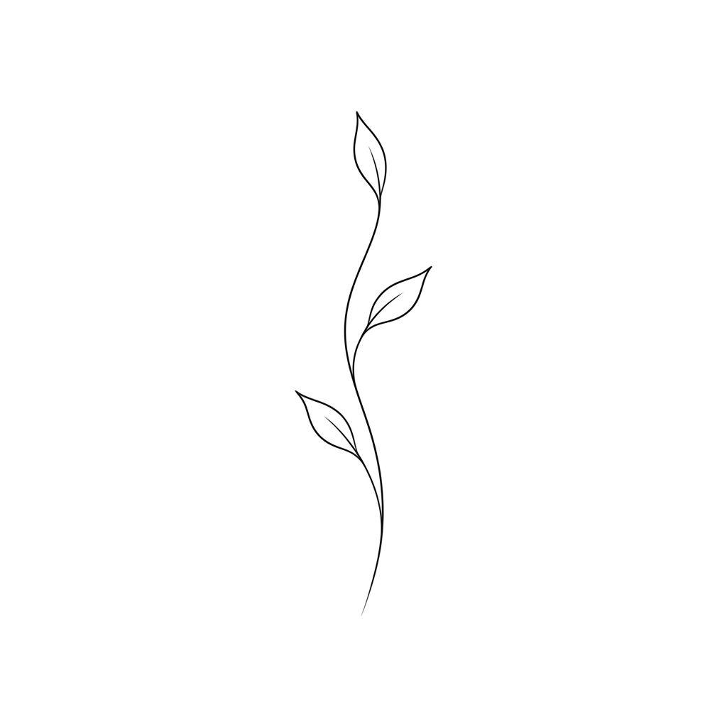 idée tatouage femme bras branche minimaliste verticale