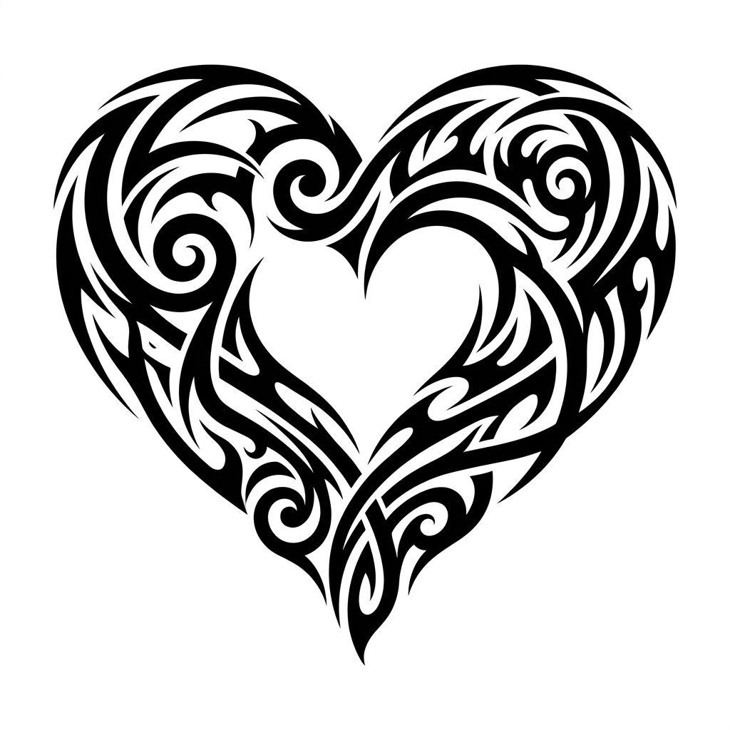 herz-tattoo herz tribal modern