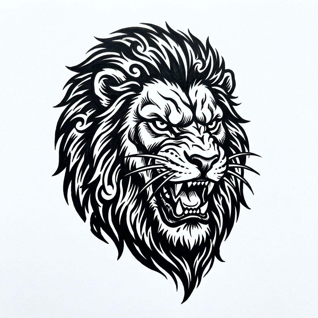 idée tatouage main main lion