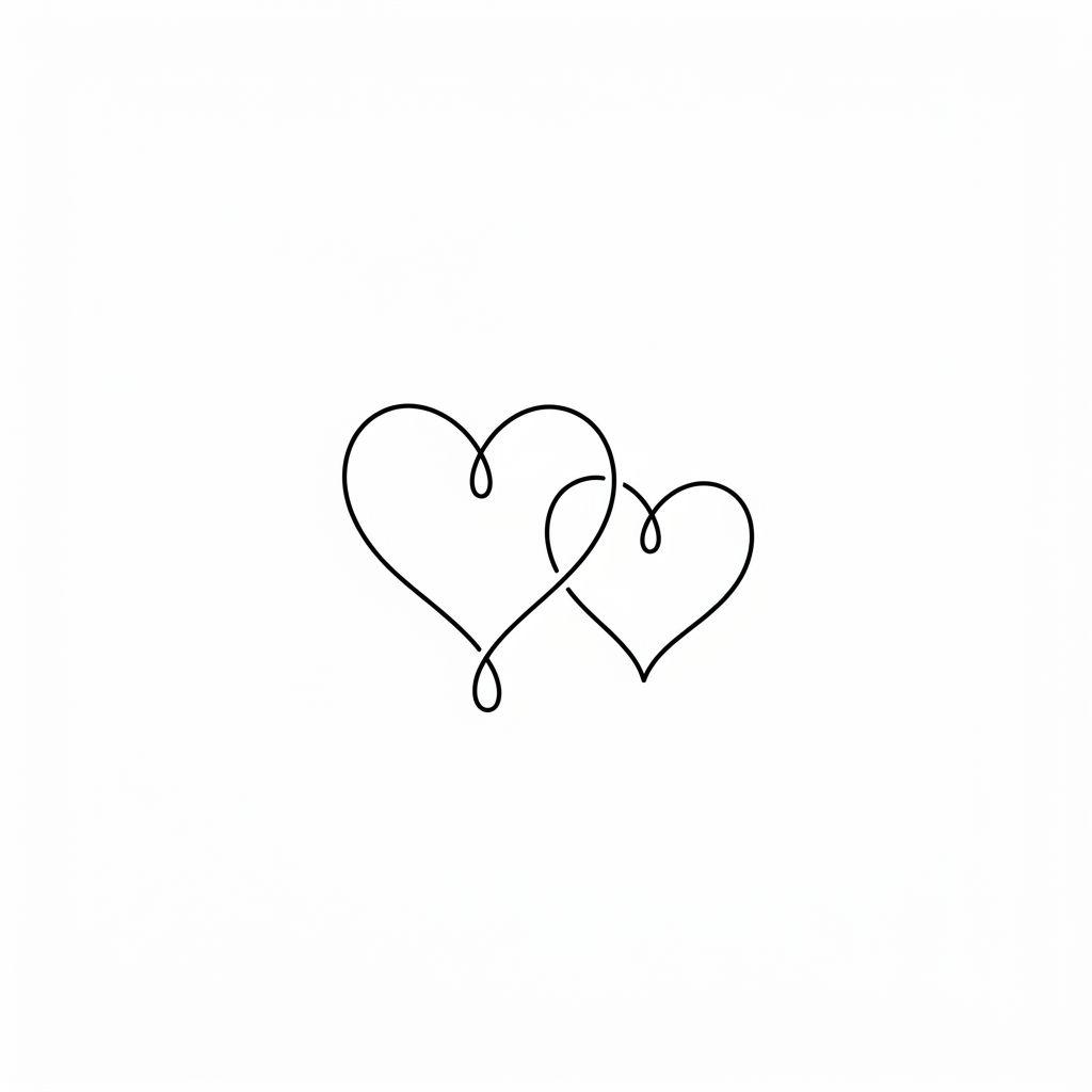 mutter-sohn-tattoo minimalistische herzen