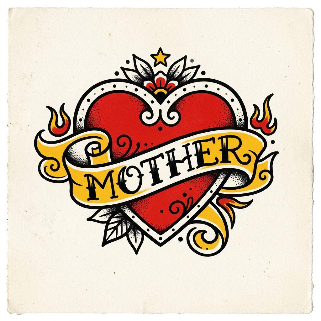 mutter-sohn-tattoo old school "mother"