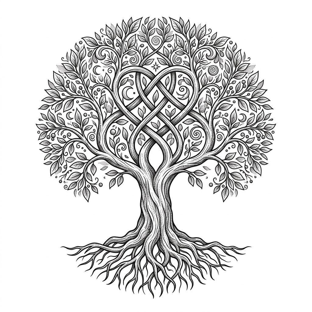 mutter-sohn-tattoo spiritueller lebensbaum