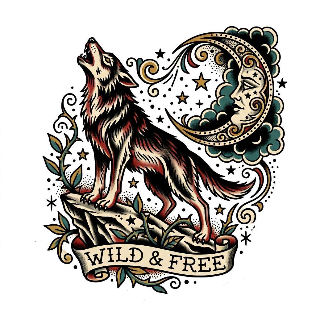 mond-tattoo mond und wolf old school