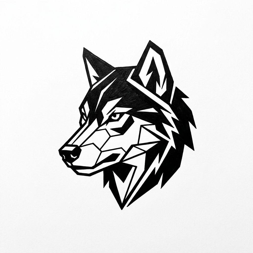 handgelenk-tattoo stilisierter wolf