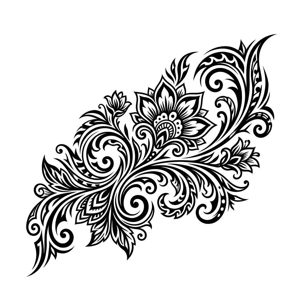 tribal-tattoo stilisiertes florales tribal