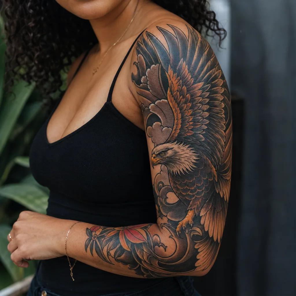 arm-tattoo neo-traditional adler