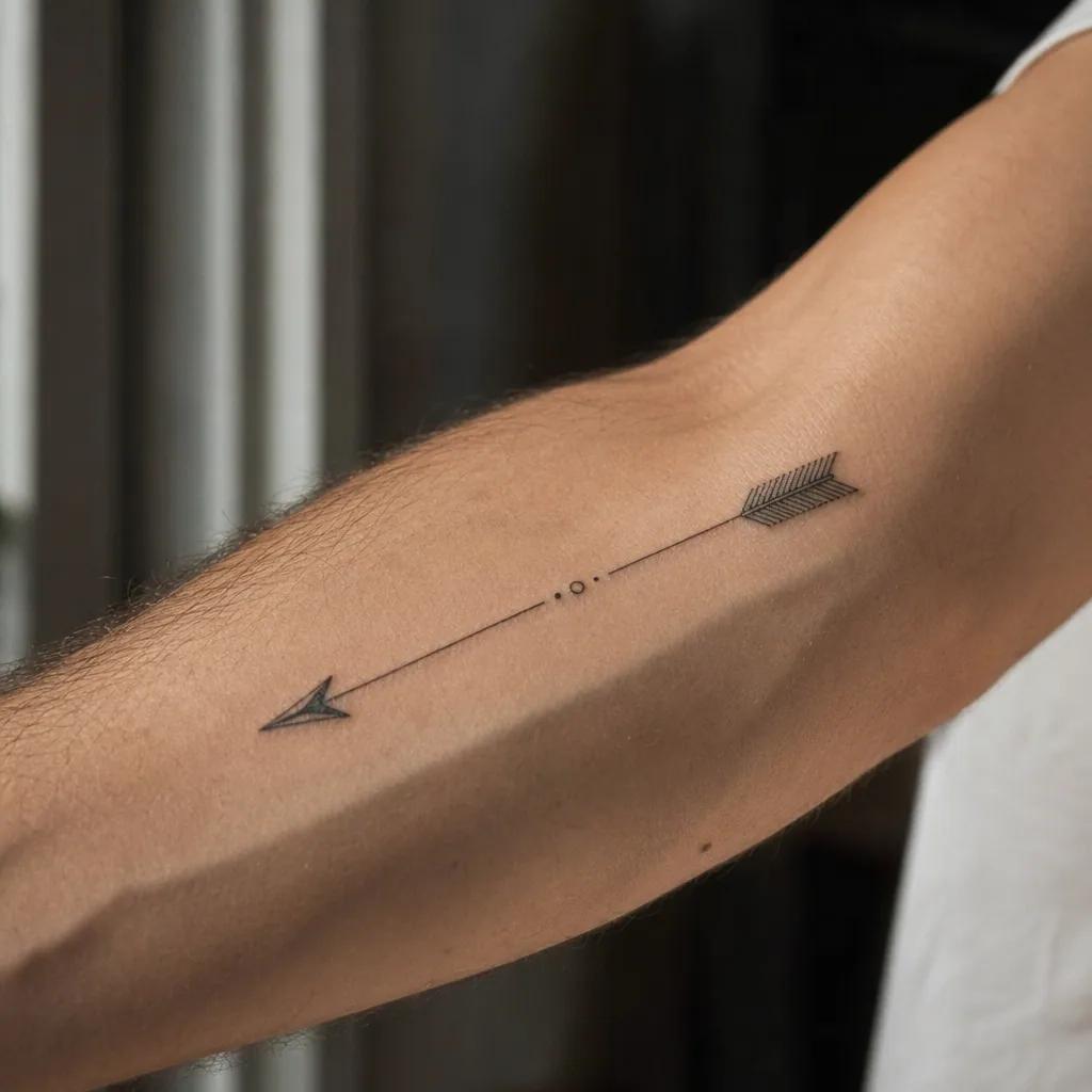 idée tatouage avant-bras homme flèche minimaliste