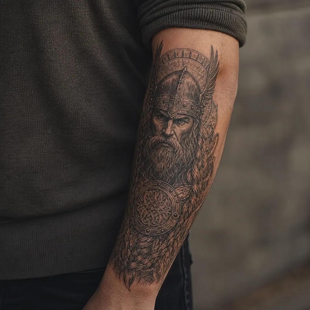 idée tatouage avant-bras homme viking premium
