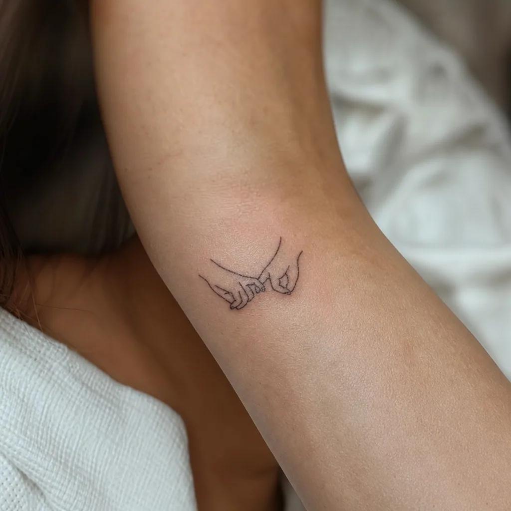 beste freundin-tattoo zwei pinkys als single-line