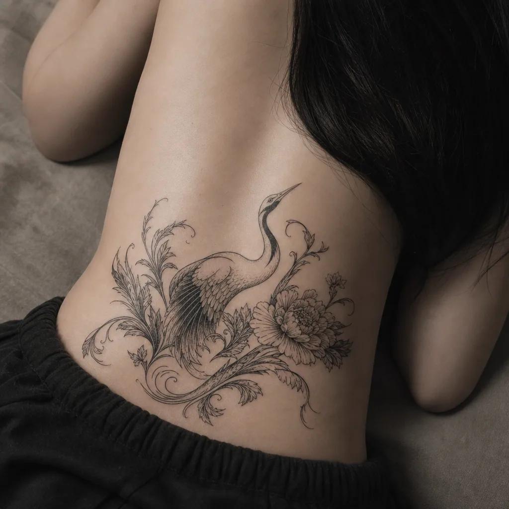 blume-tattoo ornamentaler blütenschädel