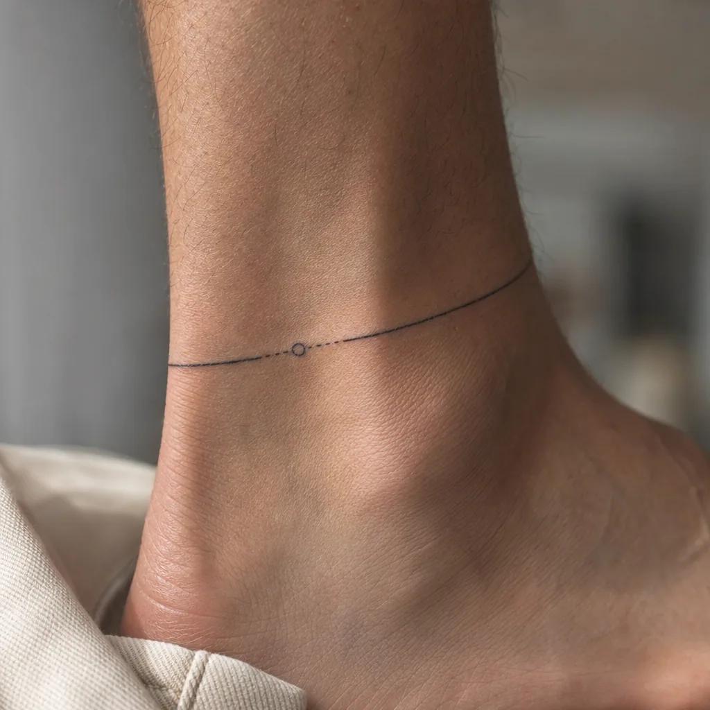 idée tatouage cheville bracelet minimaliste