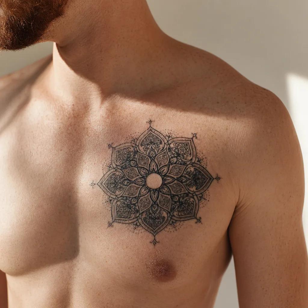 idée tatouage deuil mandala mémorial ornemental