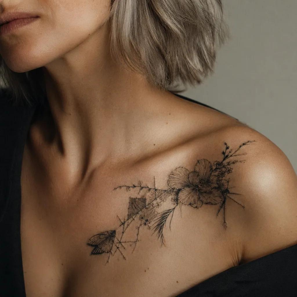 idée tatouage deuil patchwork hommage