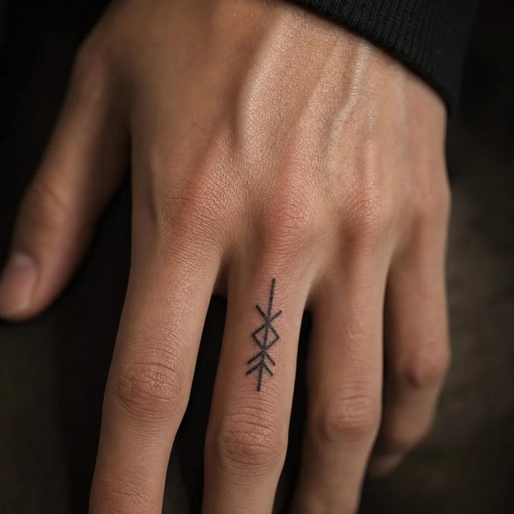idée tatouage doigt rune nordique