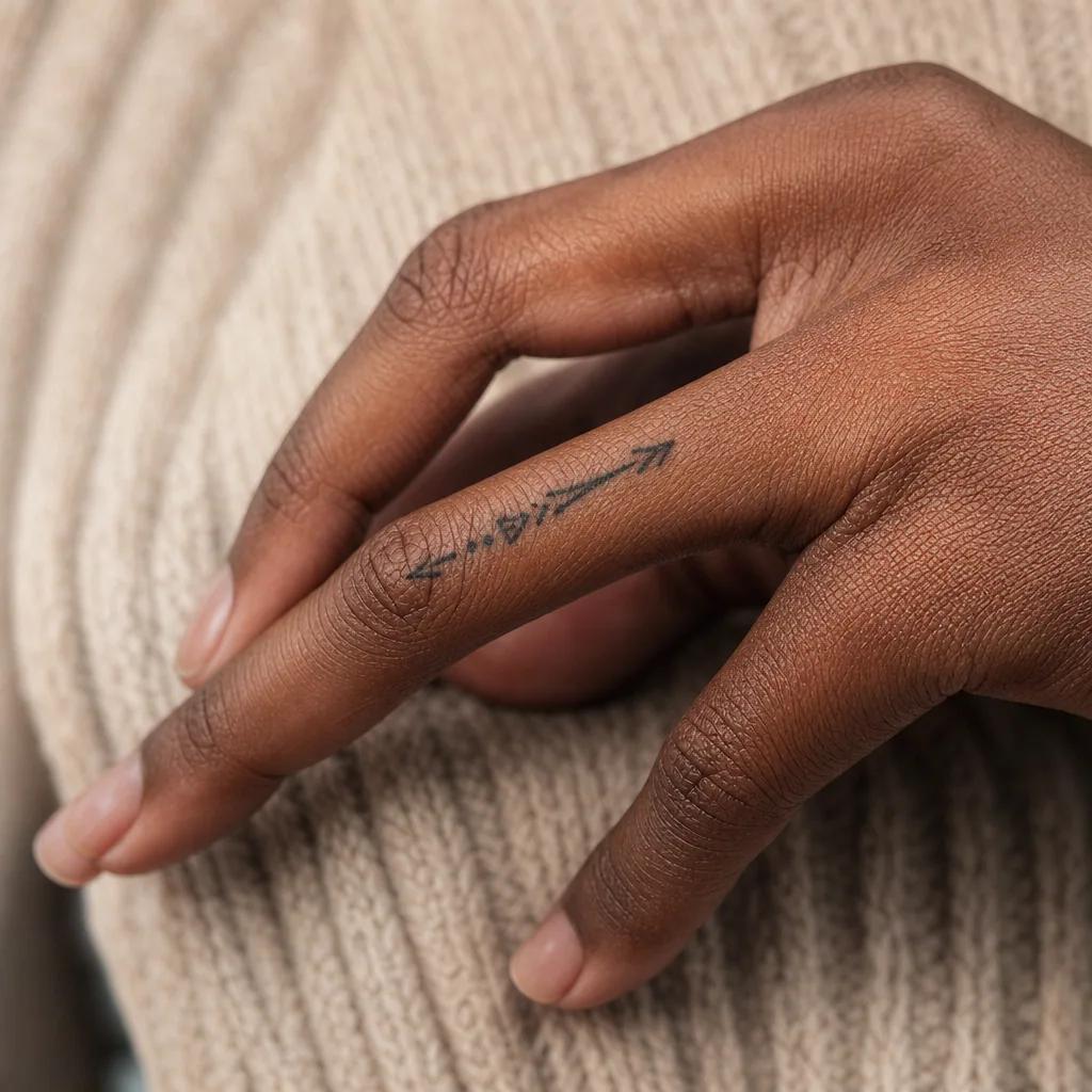 idée tatouage doigt flèche tribal