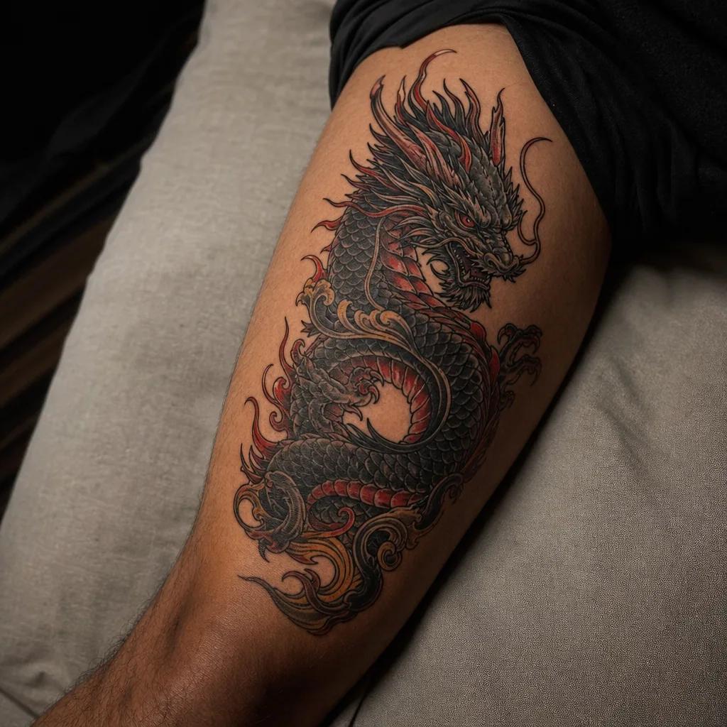 idée tatouage dragon dragon néo-traditionnel rich