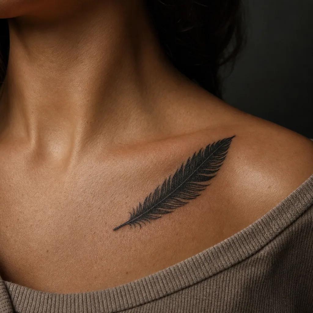 feder-tattoo dichte blackwork-feder
