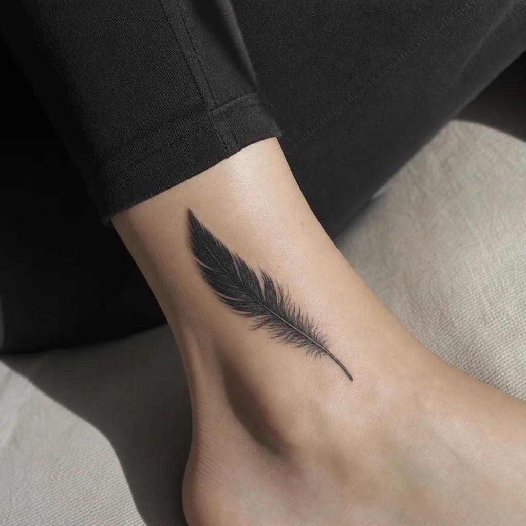feder-tattoo dichte blackwork-feder