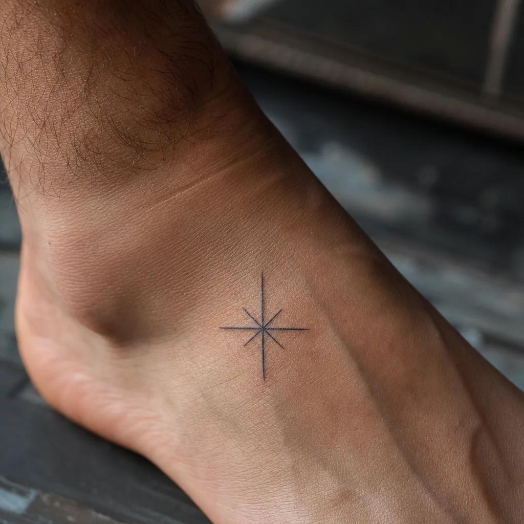 fuß-tattoo minimalistischer stern