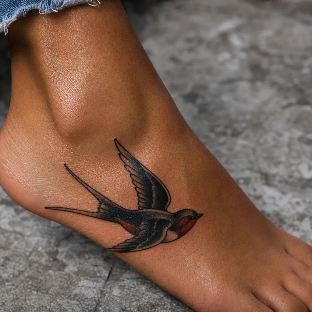 fuß-tattoo geometrischer kreis