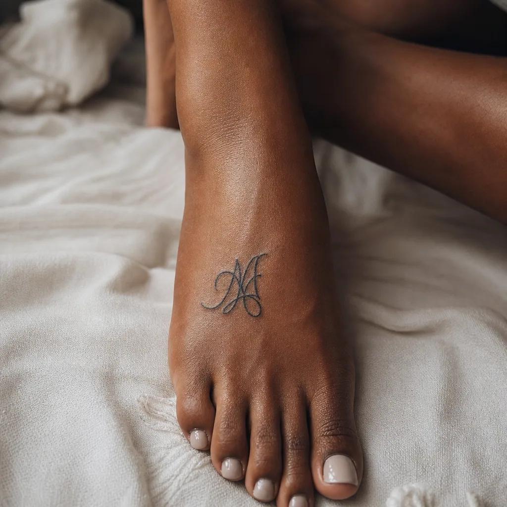 fuß-tattoo dotwork-mond