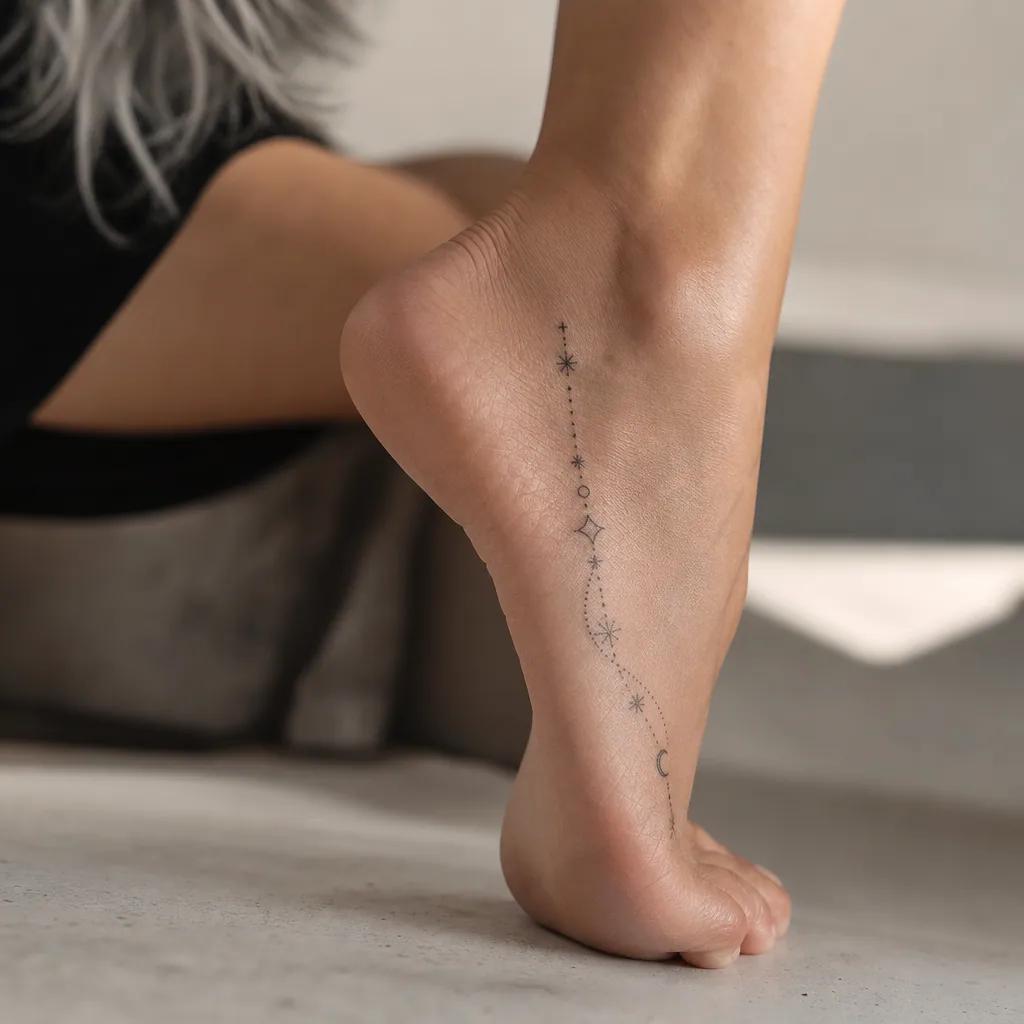 fuß-tattoo spirituelles kreuz