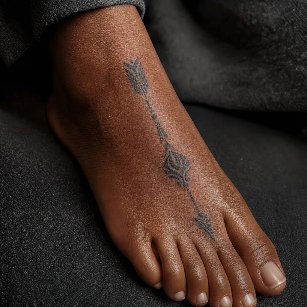fuß-tattoo abstrakte welle