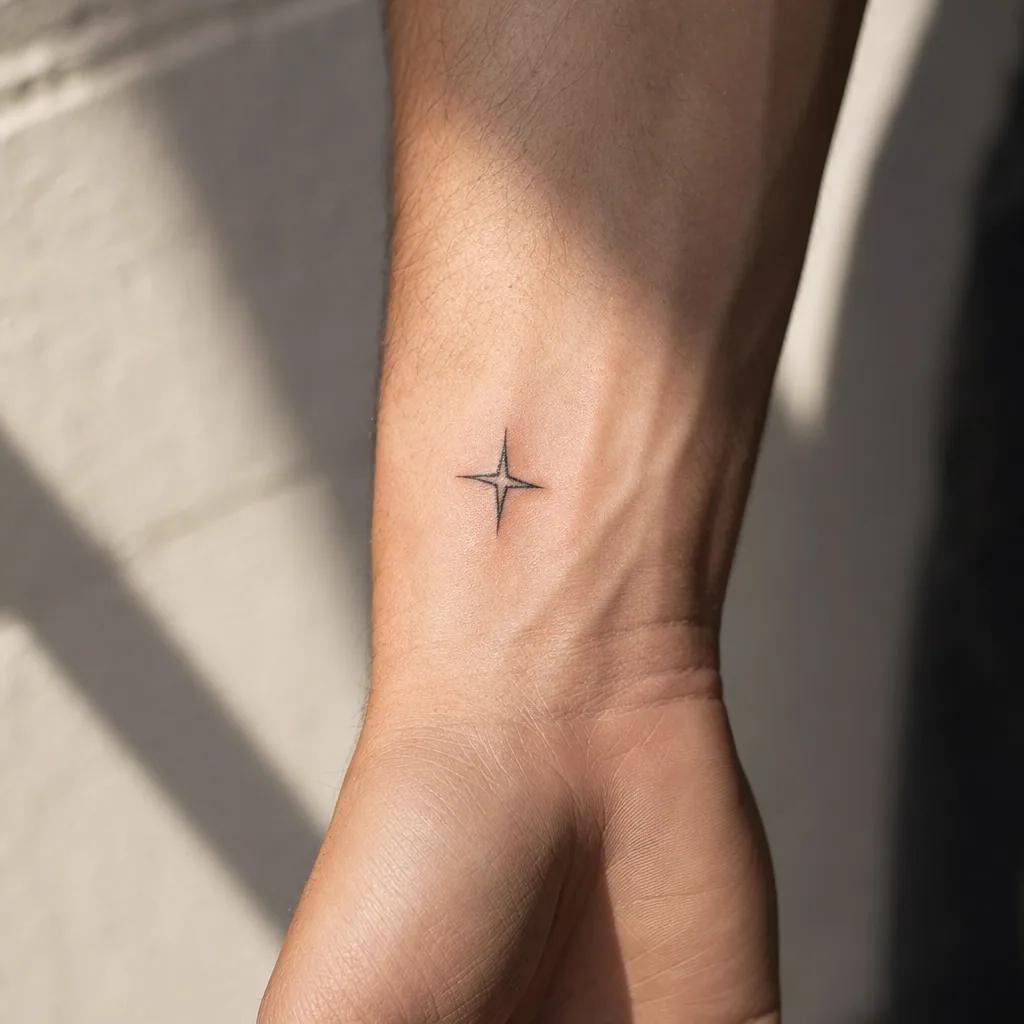 handgelenk-tattoo minimalistischer stern