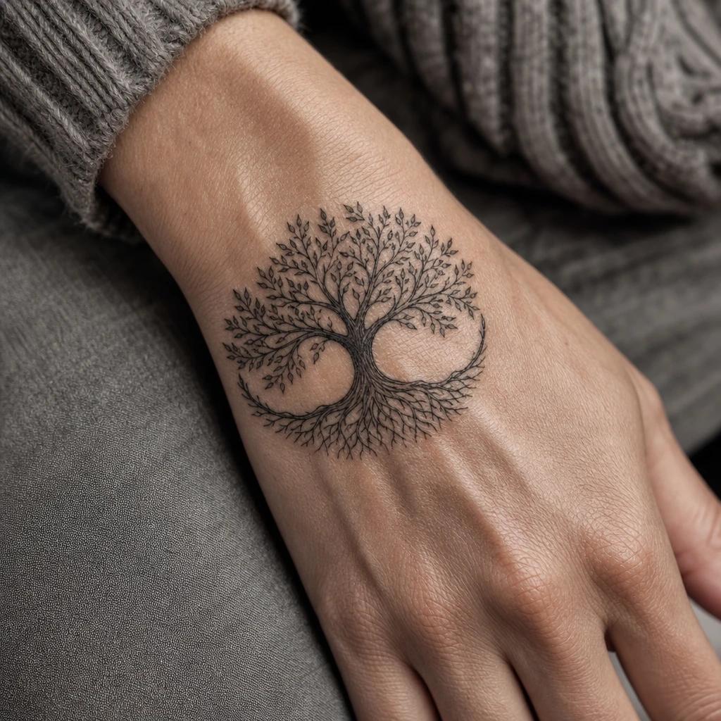 lebensbaum-tattoo lebensbaum flash, Foto auf echter Haut