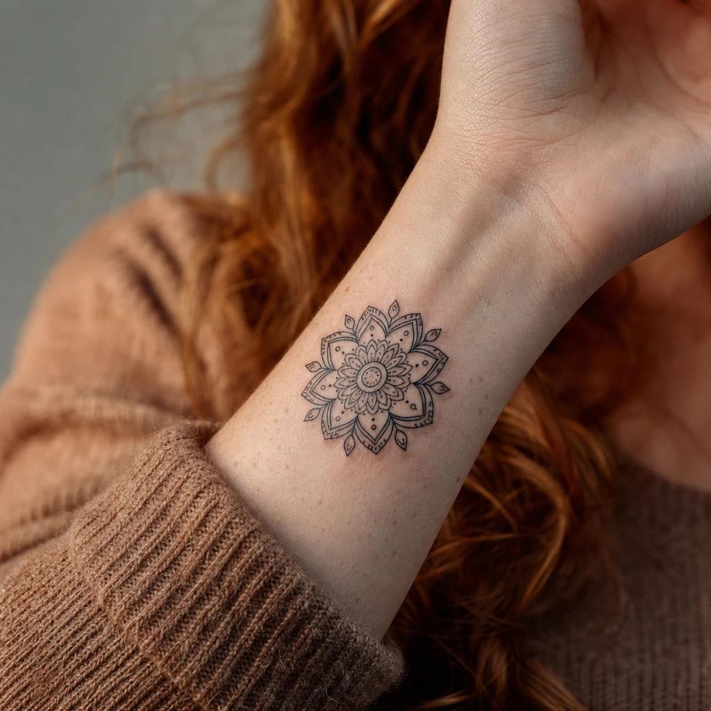 mama-tattoo mandala mama, Foto auf echter Haut