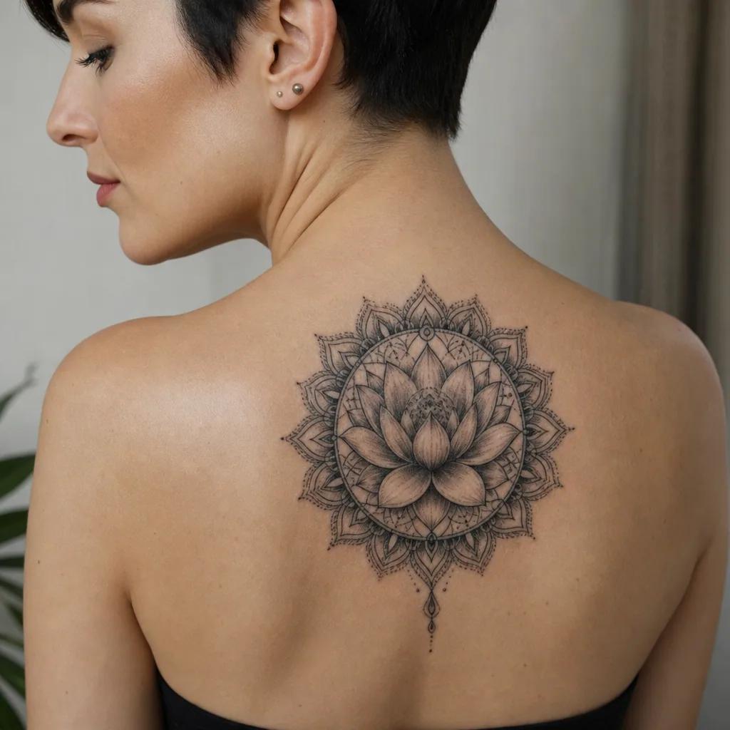 mandala-tattoo realistisches lotus-mandala