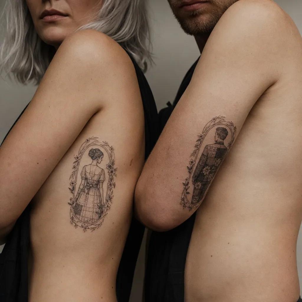 idée tatouage mariage patchwork nuptial vintage