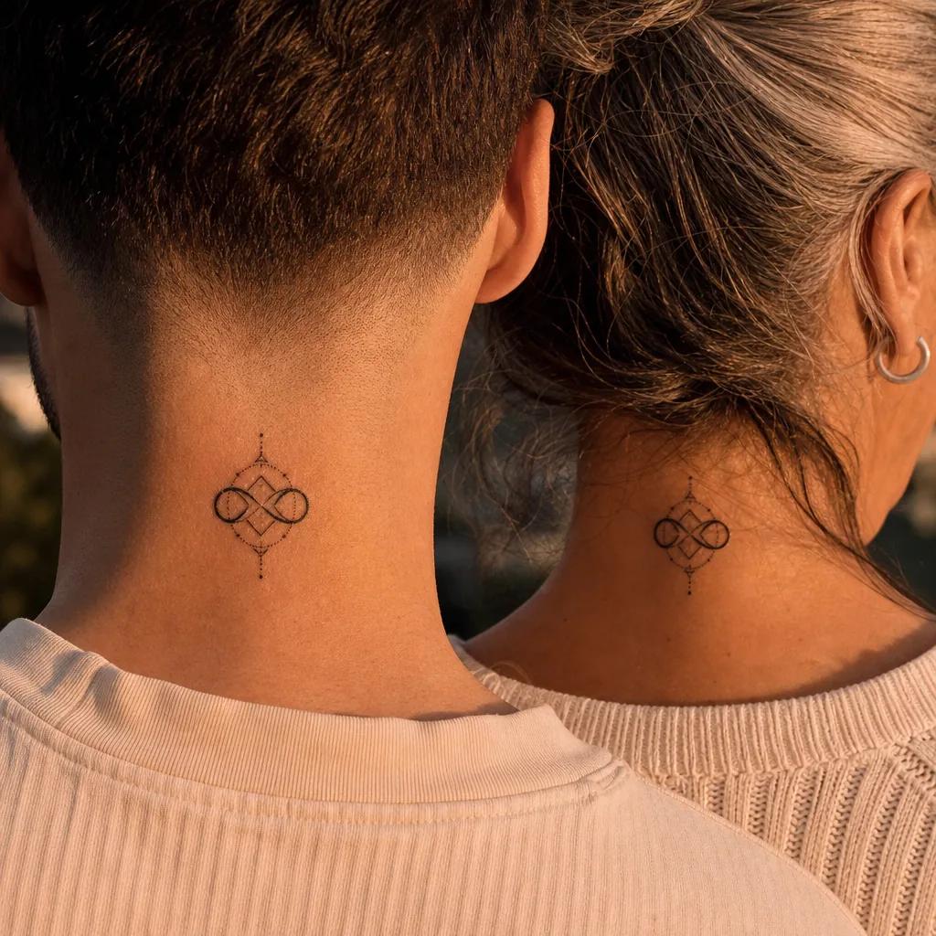 idée tatouage mère et fils infini m et s