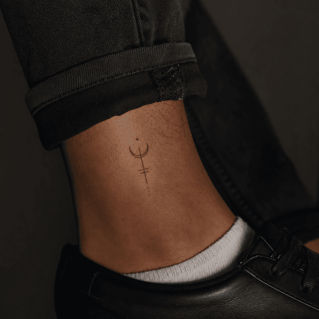 minimalistisch-Tattoo-Idee, Foto auf Haut