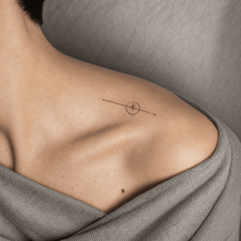 minimalistisch-tattoo minimalistisch geometrisch, Foto auf echter Haut