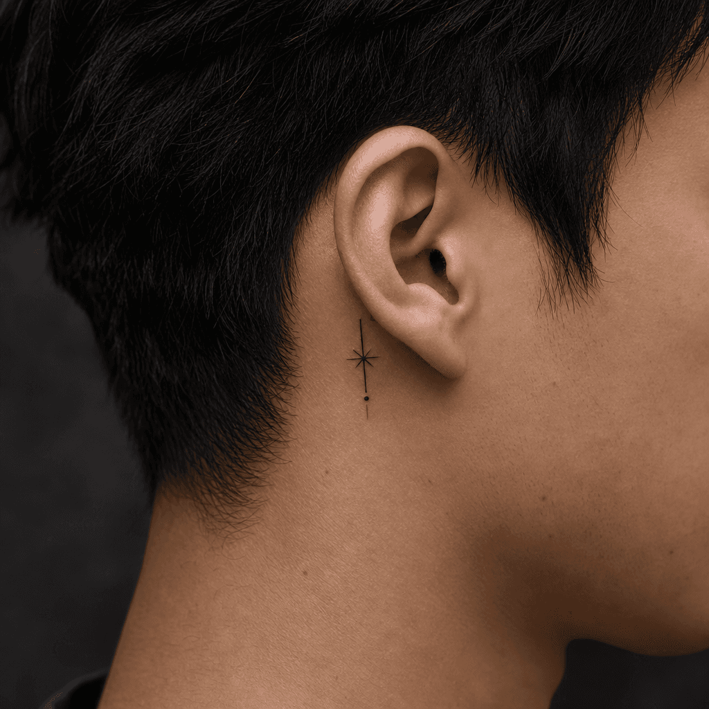 minimalistisch-tattoo minimalistisches gestirn, Foto auf echter Haut
