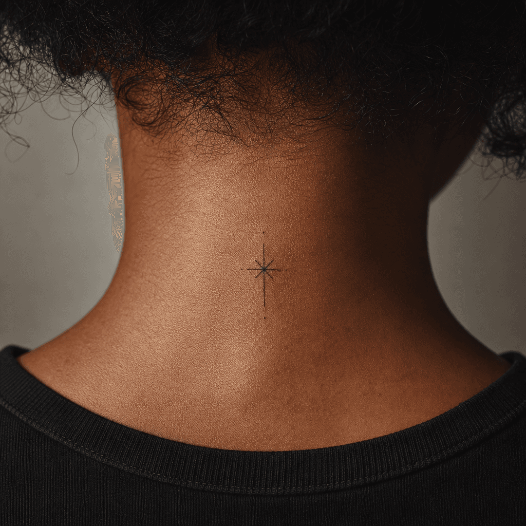 minimalistisch-tattoo minimalistisches gestirn, Foto auf echter Haut