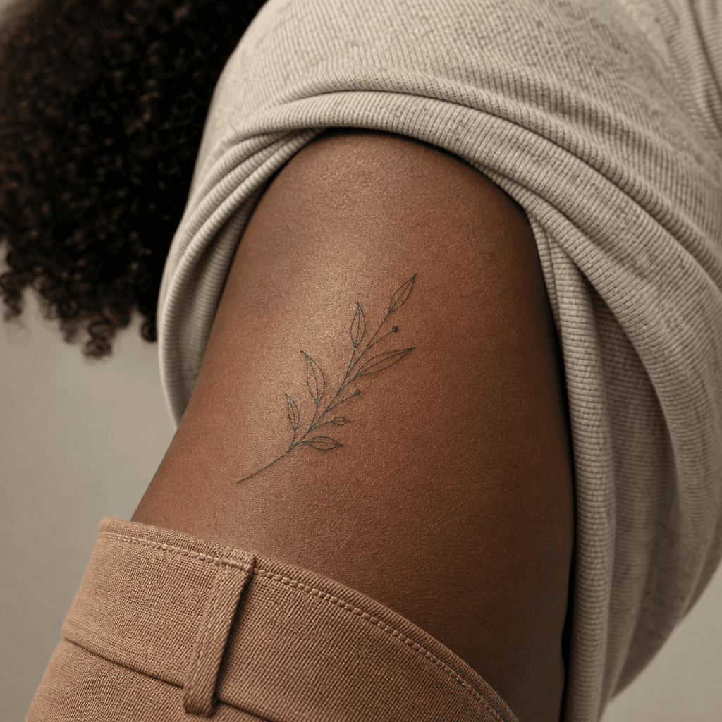 minimalistisch-tattoo minimalistische botanik, Foto auf echter Haut