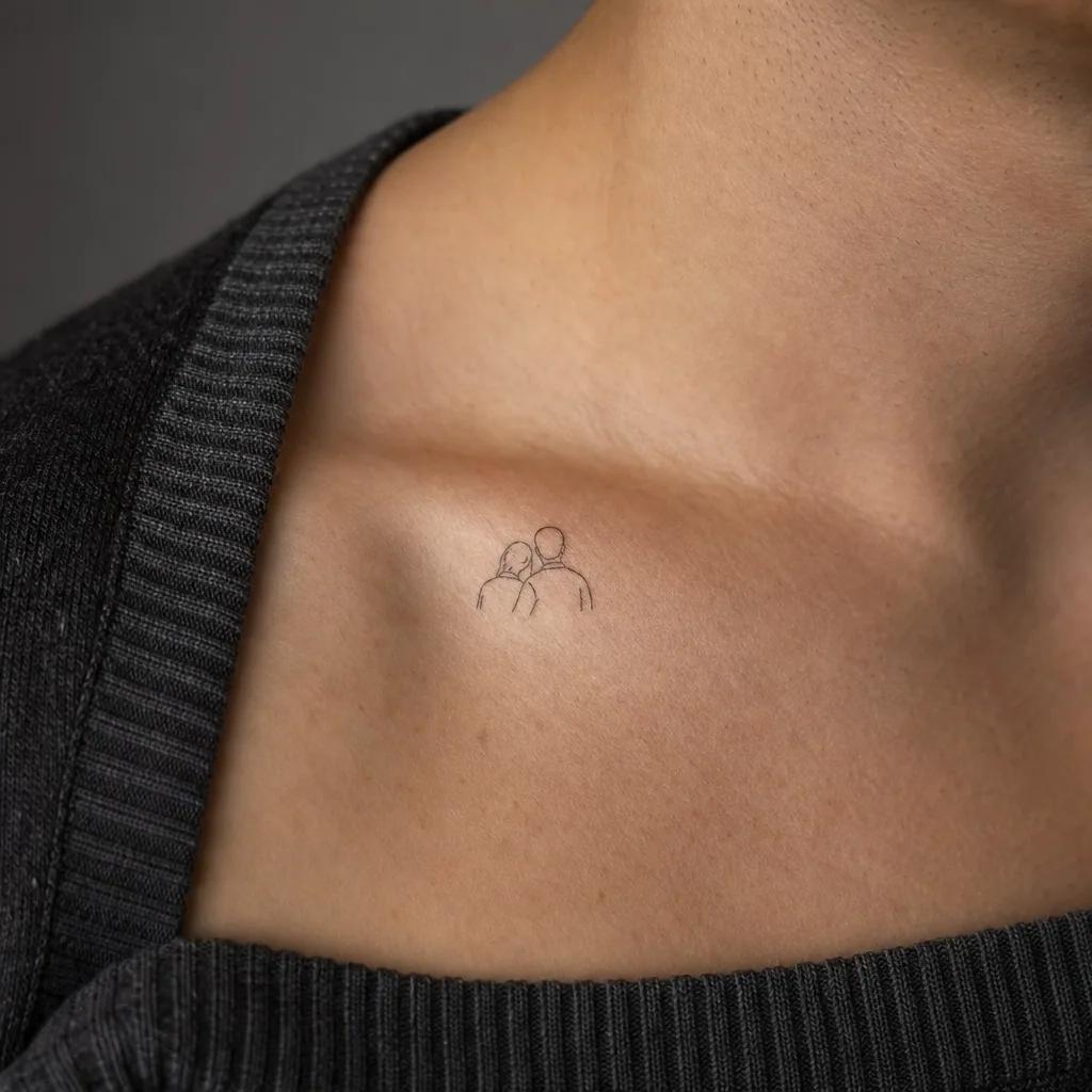 idée tatouage parents deux dates fine line