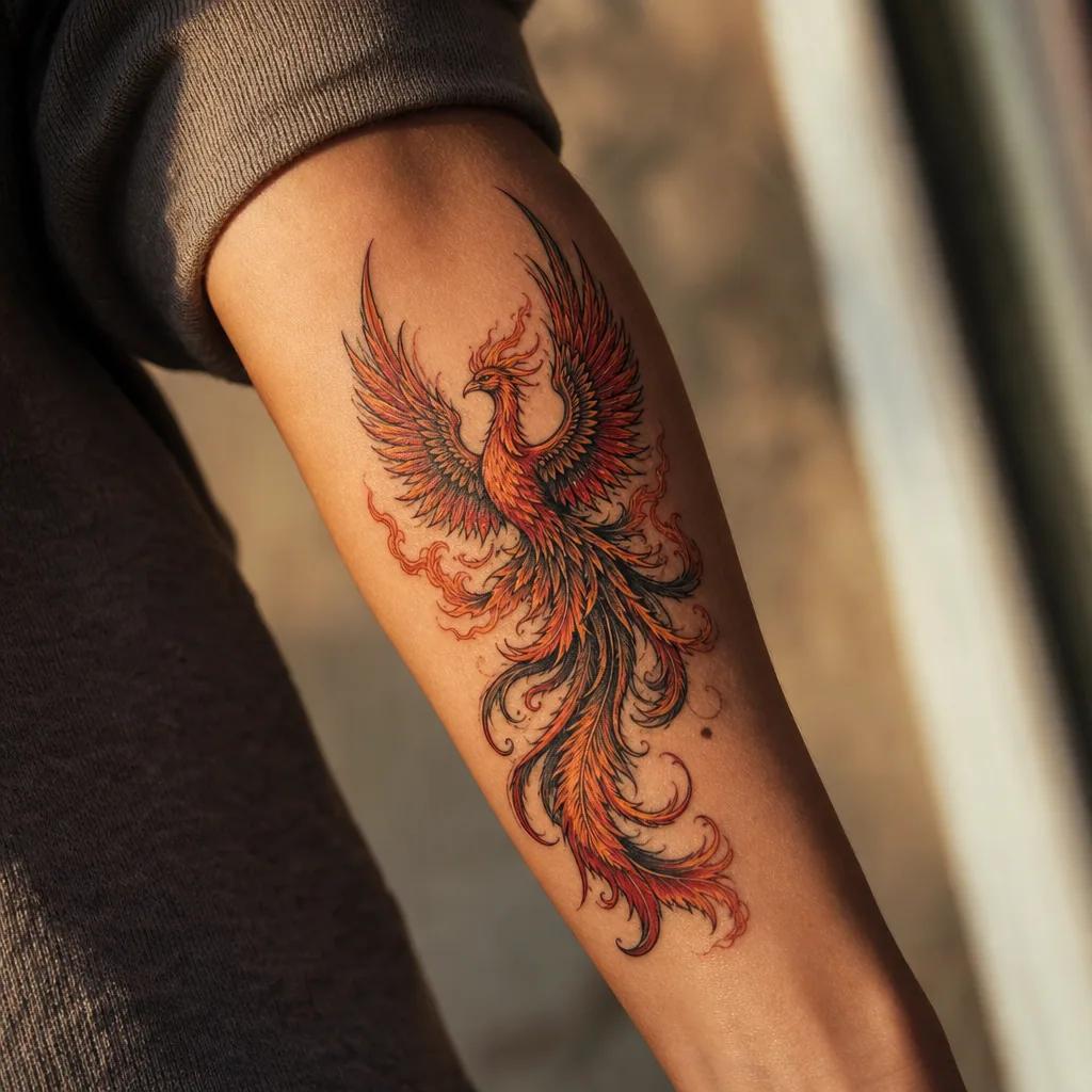 phoenix-tattoo phoenix neo-traditional flammen