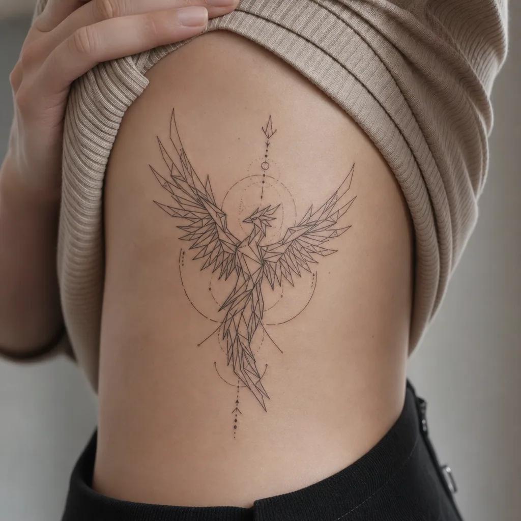 phoenix-tattoo phoenix geometrisch facettiert